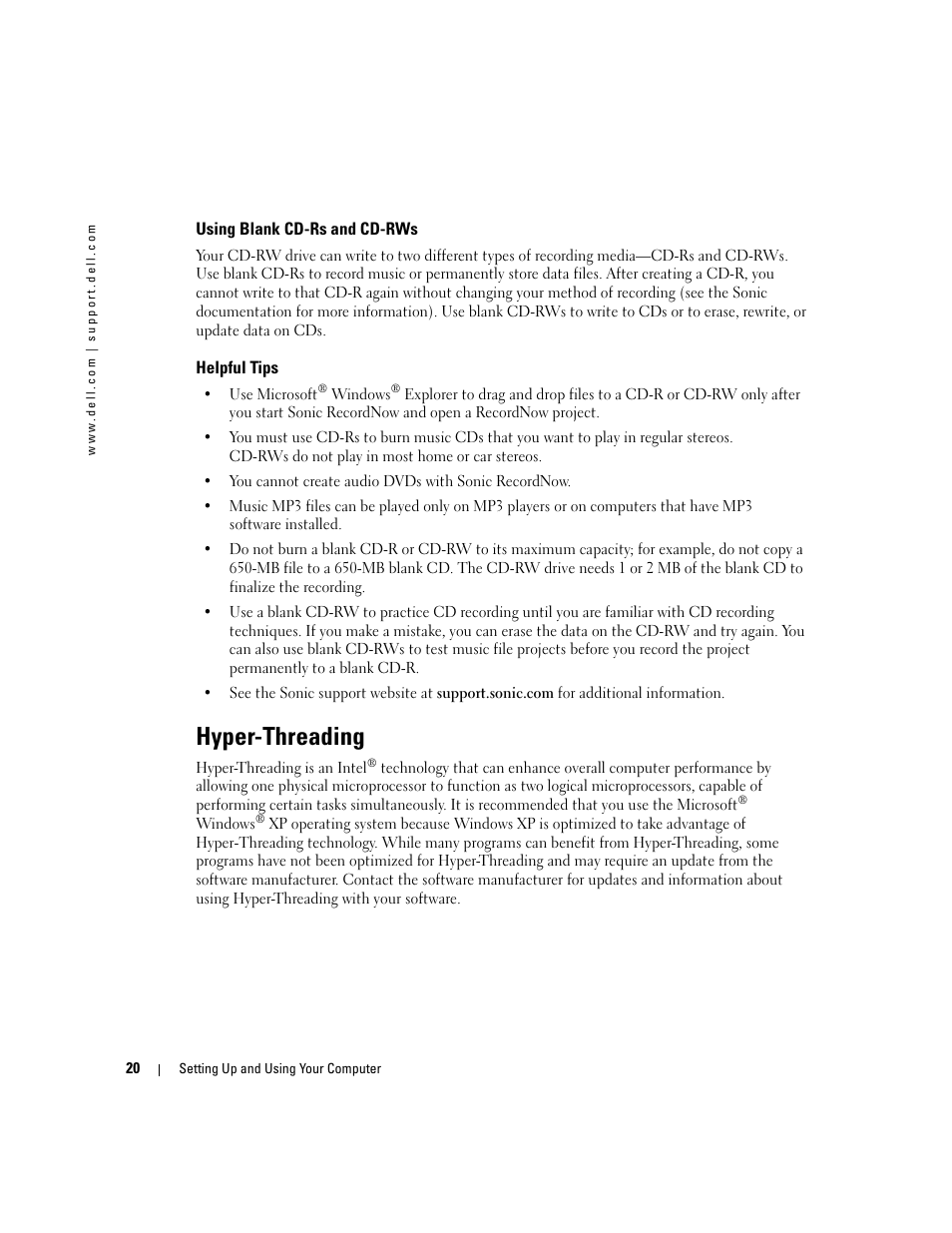 Hyper-threading | Dell Dimension 4600C User Manual | Page 20 / 104