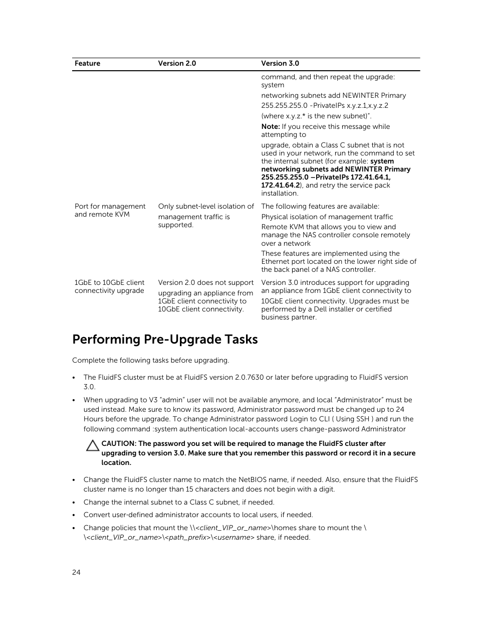 Performing pre-upgrade tasks | Dell PowerVault NX3500 User Manual | Page 24 / 189