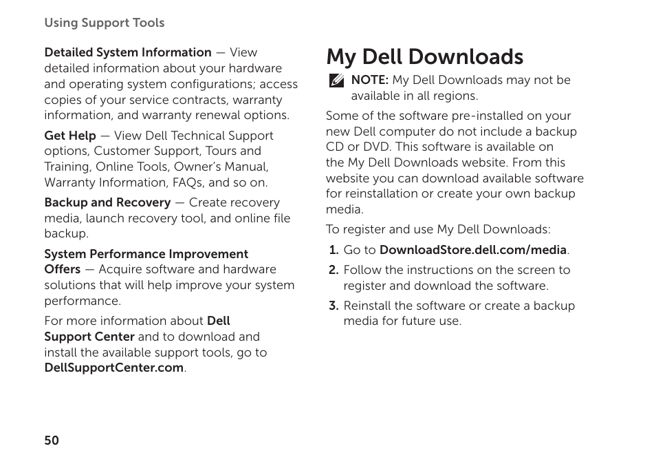 My dell downloads | Dell Inspiron Mini Duo (1090, Late 2010) User Manual | Page 52 / 88