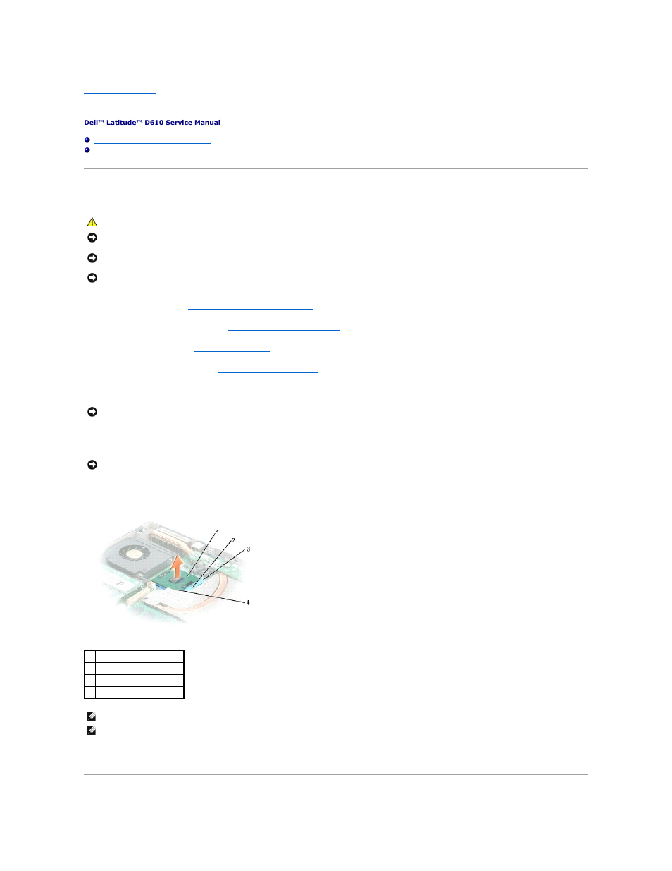 Microprocessor module, Removing the microprocessor module | Dell Latitude D610 User Manual | Page 10 / 47