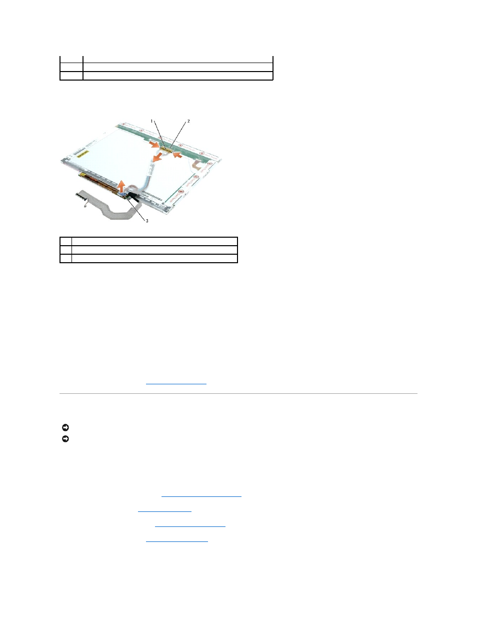 Display latch, Installing the display panel, Removing the display latch | Dell Latitude D610 User Manual | Page 16 / 47