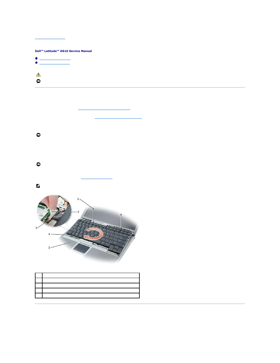 Keyboard, Removing the keyboard, Installing the keyboard | Dell Latitude D610 User Manual | Page 23 / 47