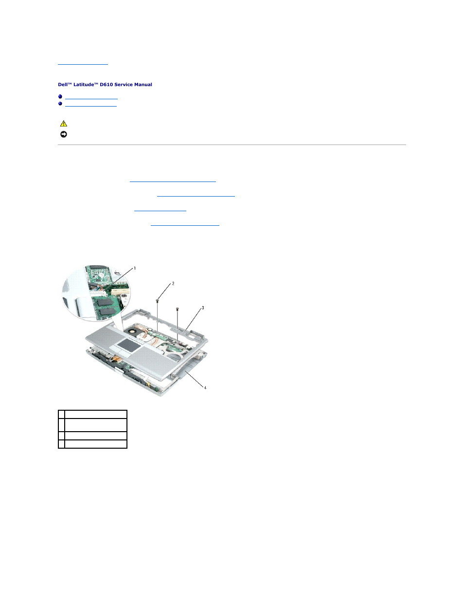 Palm rest, Removing the palm rest | Dell Latitude D610 User Manual | Page 29 / 47