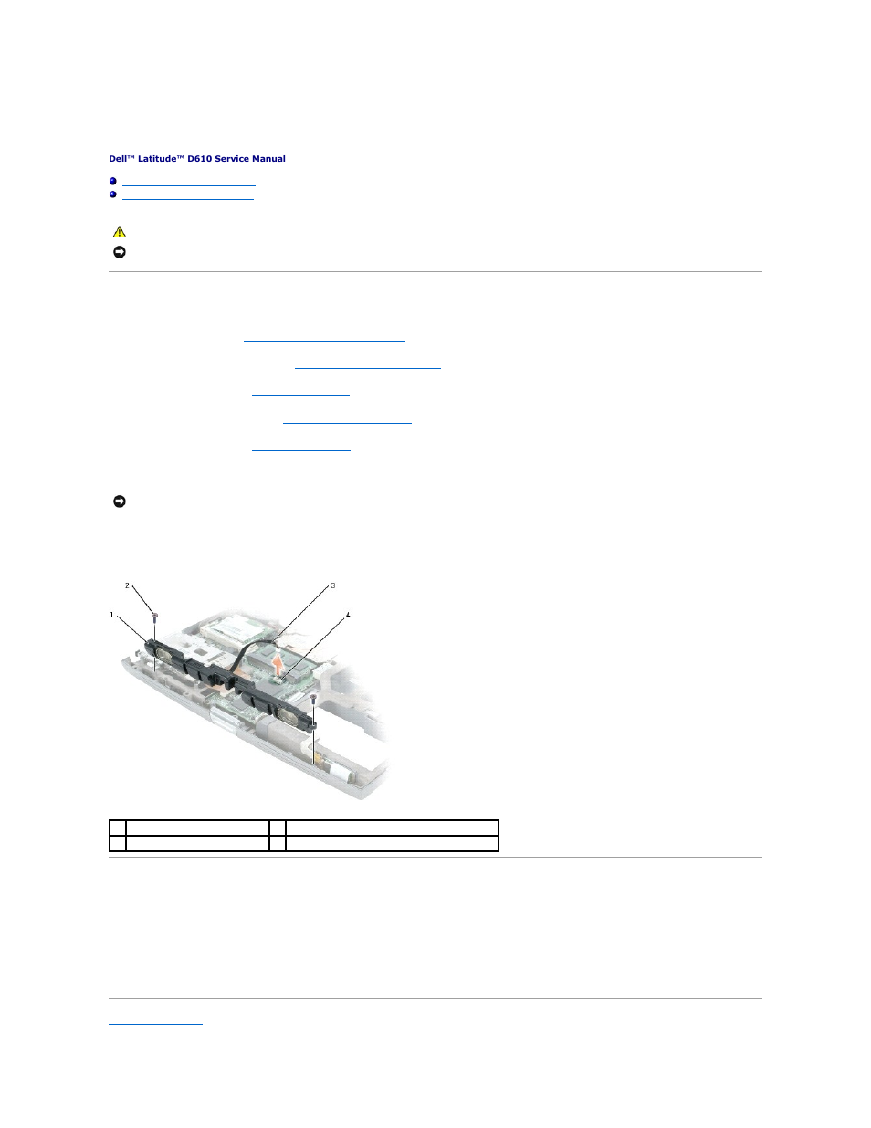 Speaker assembly, Removing the speaker assembly, Installing the speaker assembly | Dell Latitude D610 User Manual | Page 33 / 47