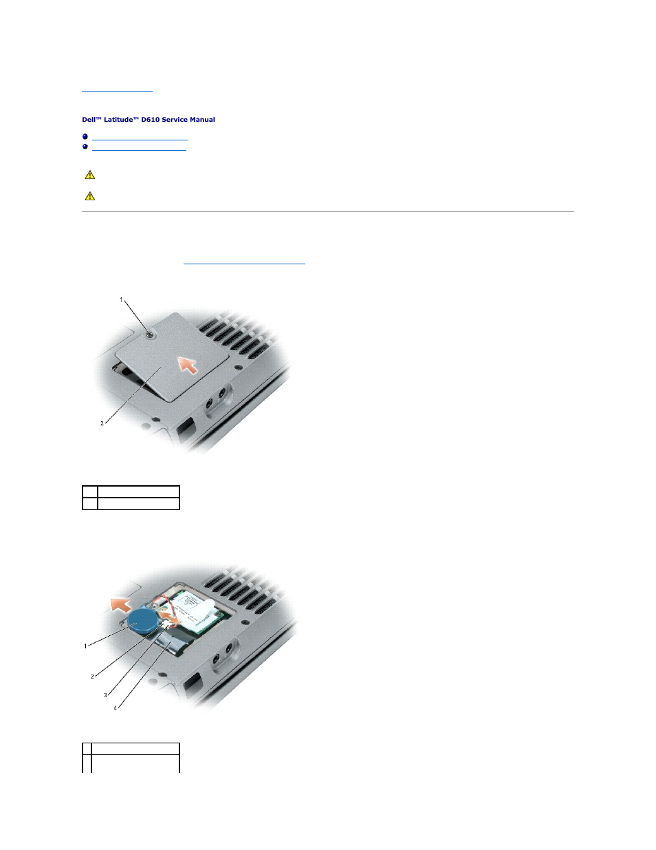 Coin-cell battery, Removing the coin-cell battery | Dell Latitude D610 User Manual | Page 8 / 47