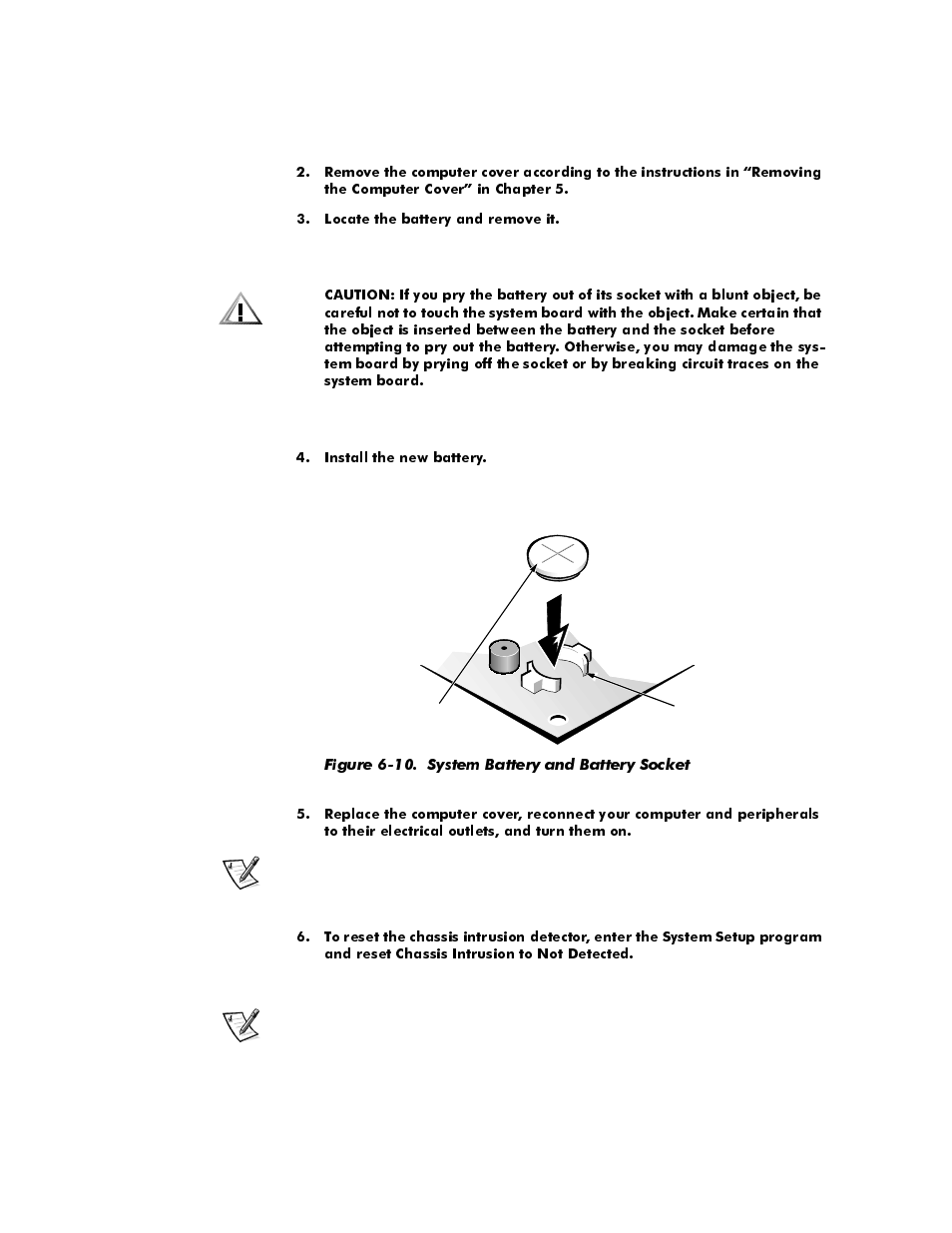 Figure 6-10. system battery and battery socket -13 | Dell OptiPlex E1 User Manual | Page 103 / 157