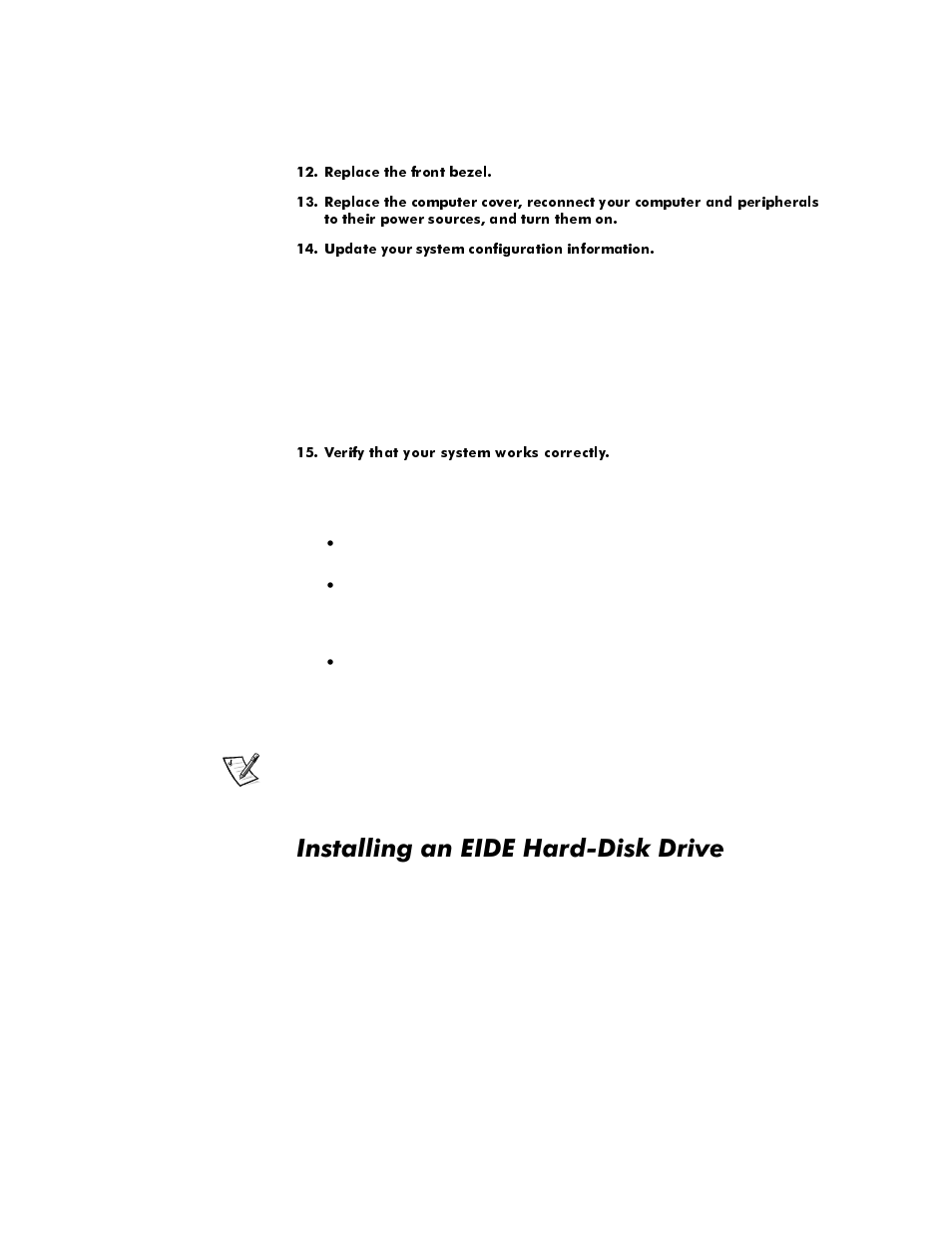 Installing an eide hard-disk drive, Installing an eide hard-disk drive -9, Qvwdoolqjdq(,'(+dug'lvn'ulyh | Dell OptiPlex E1 User Manual | Page 113 / 157
