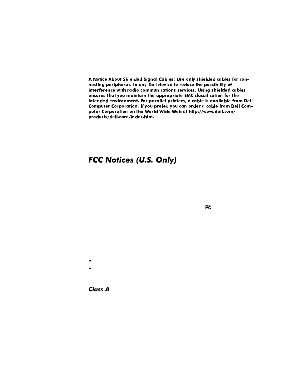 Fcc notices (u.s. only), Class a, 1rwlfhv 862qo | Dell OptiPlex E1 User Manual | Page 138 / 157