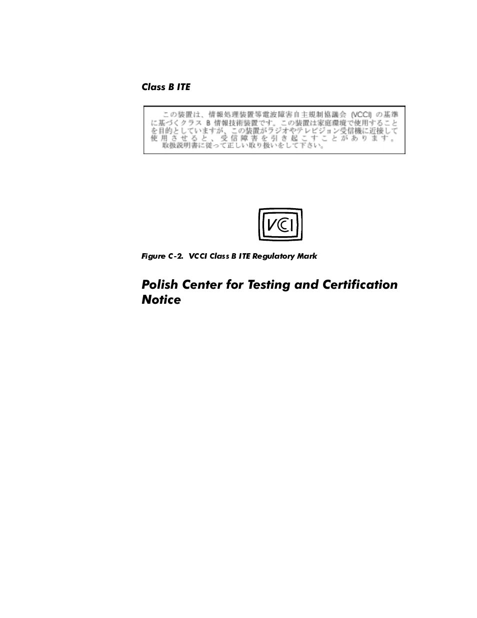 Class b ite, Polish center for testing and certification notice, Figure c-2 | Dell OptiPlex E1 User Manual | Page 142 / 157