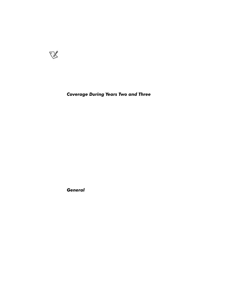 Coverage during years two and three, General, Ryhudjh'xulqj<hduv7zrdqg7kuhh | Hqhudo | Dell OptiPlex E1 User Manual | Page 148 / 157