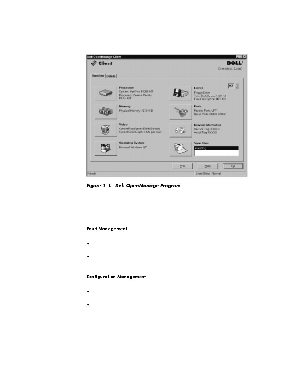 Figure 1-1, Dell openmanage program -6 | Dell OptiPlex E1 User Manual | Page 22 / 157