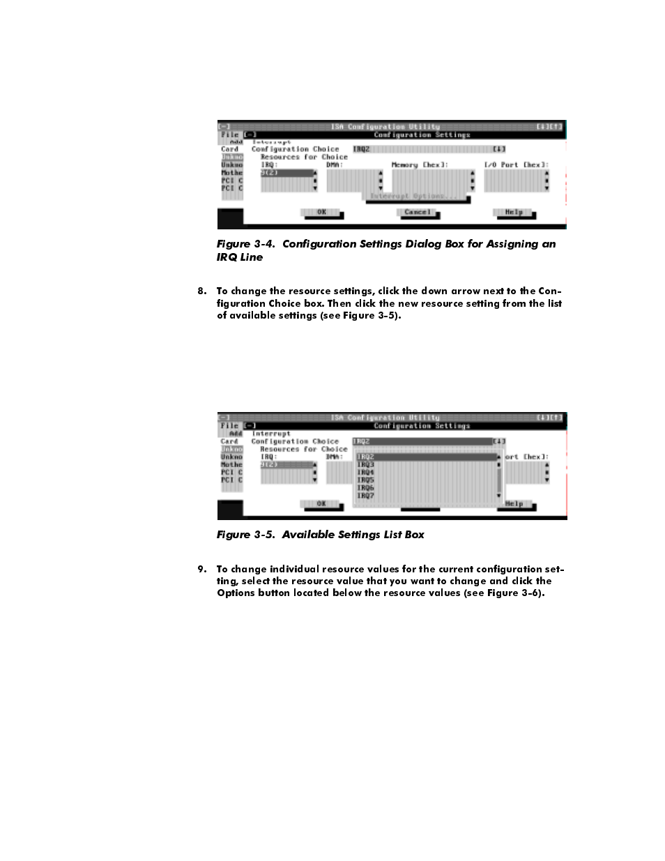 Figure 3-4, Figure 3-5, Available settings list box -8 | Dell OptiPlex E1 User Manual | Page 58 / 157