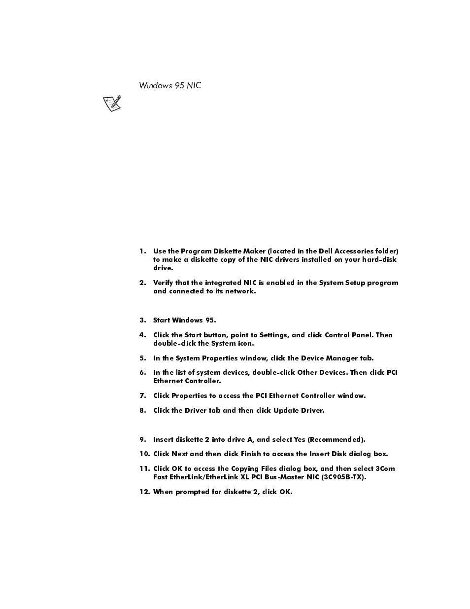 Windows 95 nic, Windows 95 nic -6 | Dell OptiPlex E1 User Manual | Page 72 / 157