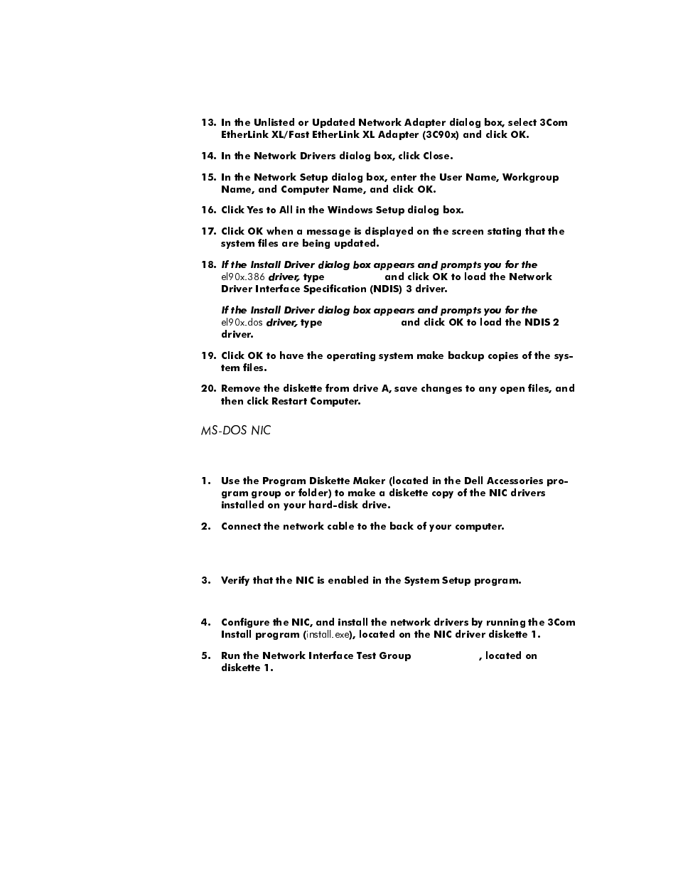 Ms-dos nic, Ms-dos nic -8 | Dell OptiPlex E1 User Manual | Page 74 / 157