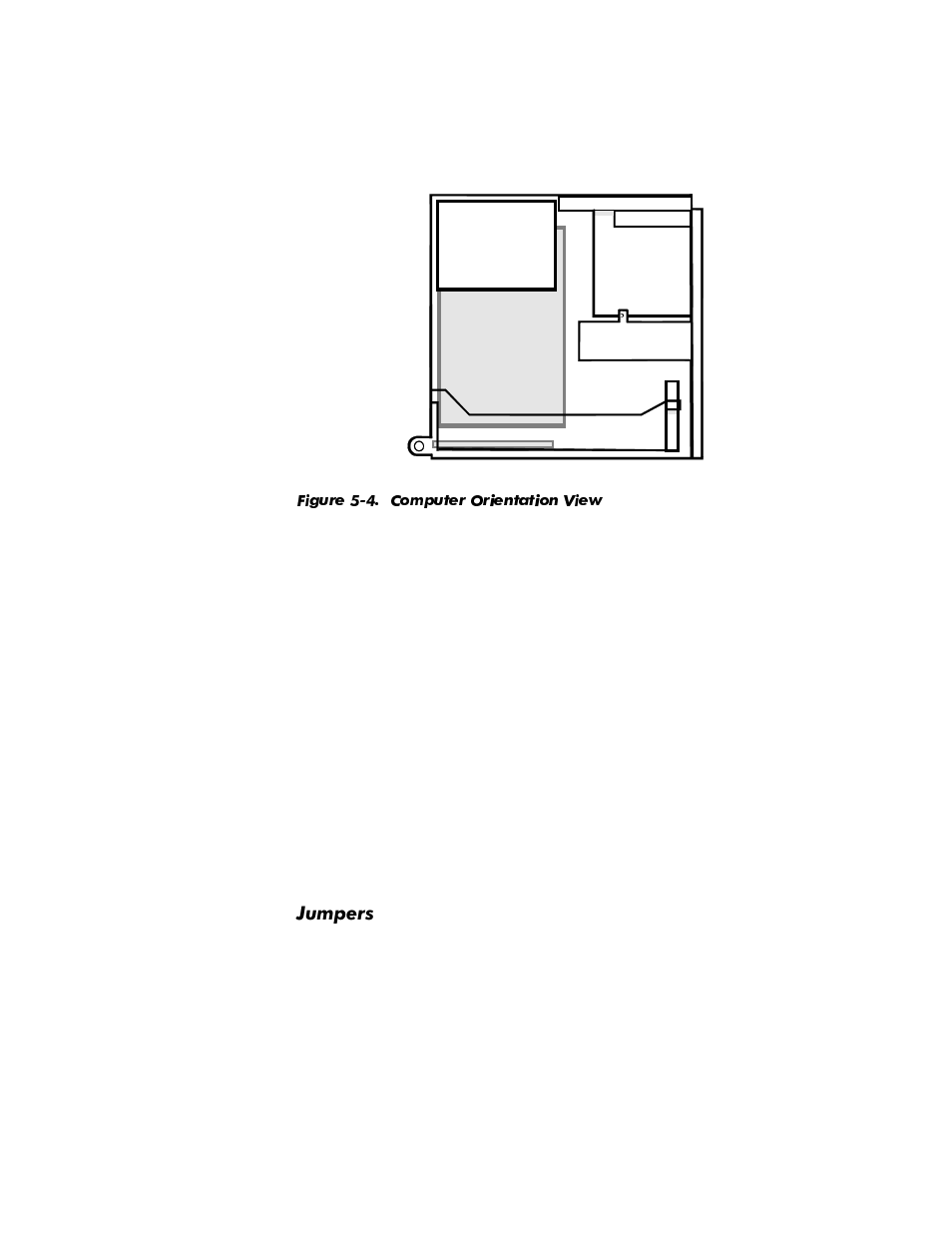 Jumpers, Jumpers -5, Figure 5-4 | Computer orientation view -5, Xpshuv | Dell OptiPlex E1 User Manual | Page 81 / 157