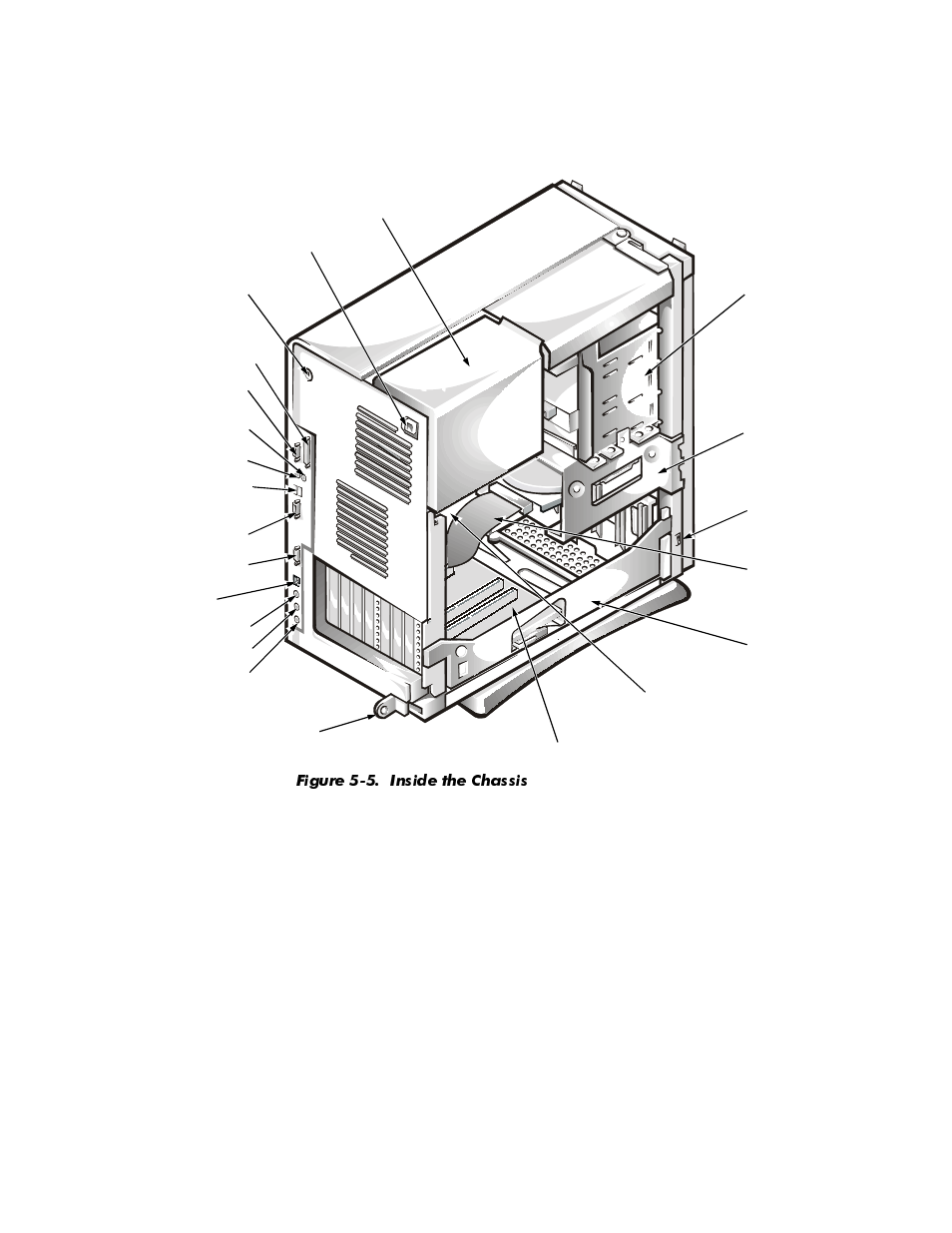 Figure 5-5, Inside the chassis -7 | Dell OptiPlex E1 User Manual | Page 83 / 157