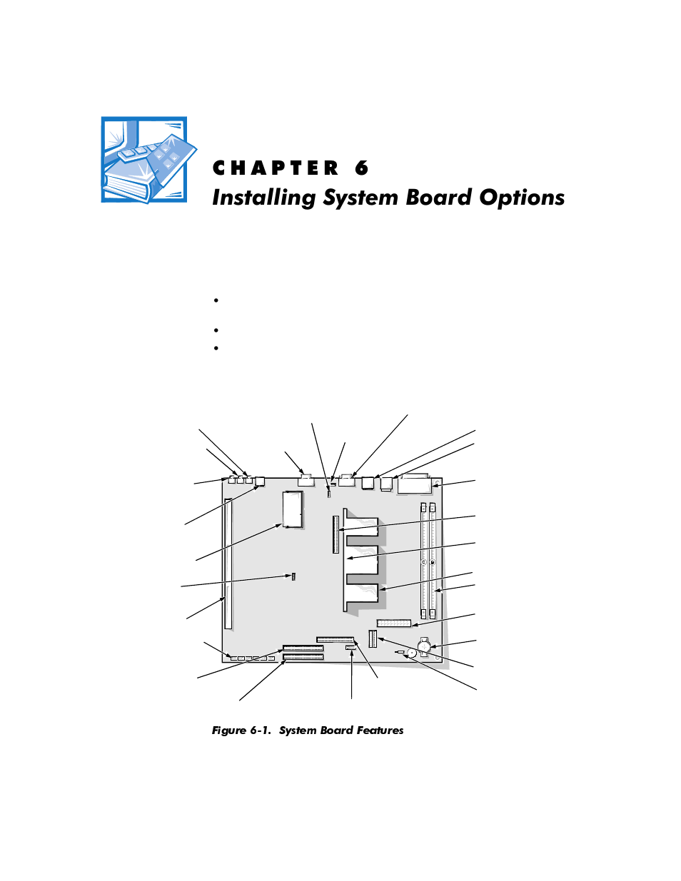 Installing system board options, Kdswhu, Qvwdoolqj6\vwhp%rdug2swlrqv | Dell OptiPlex E1 User Manual | Page 91 / 157
