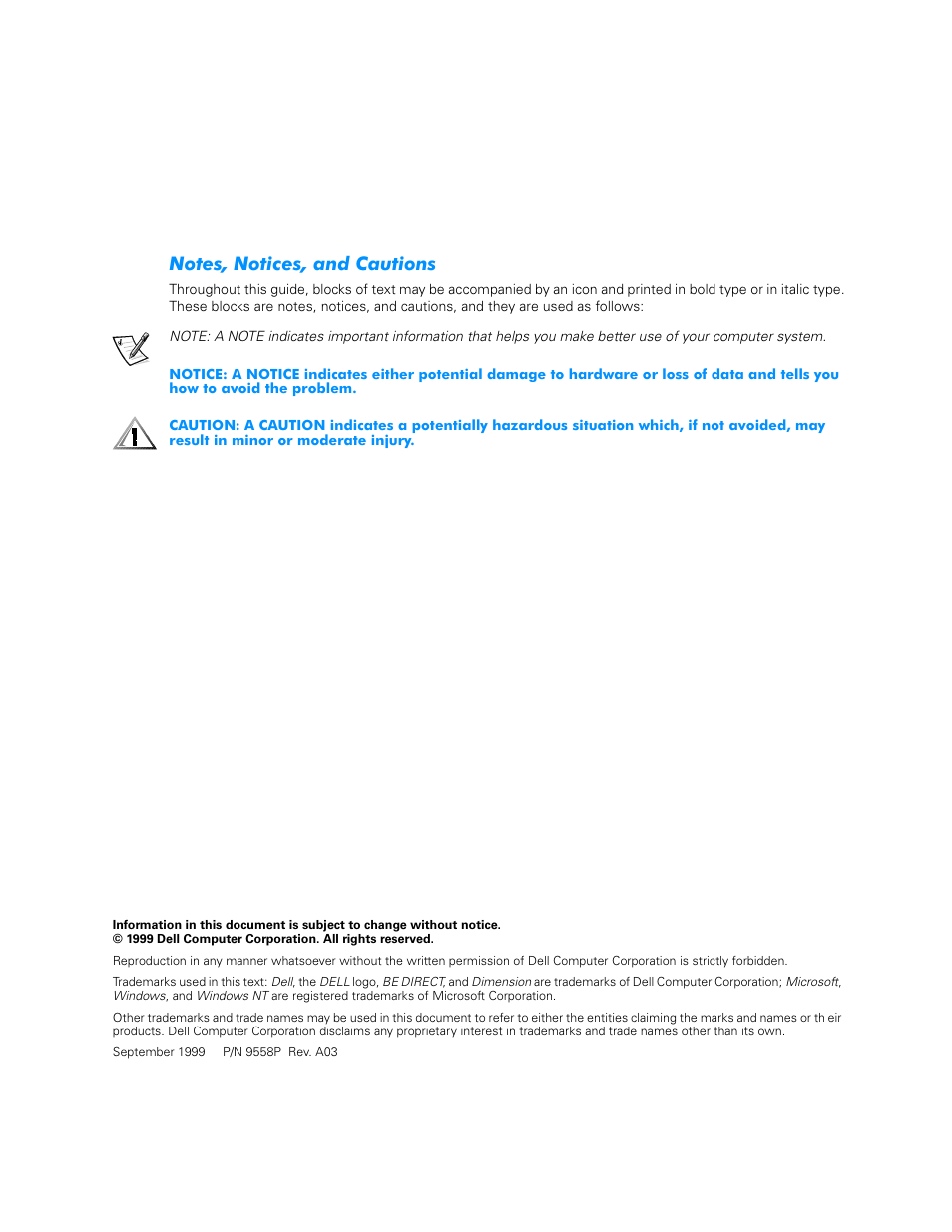 1rwhv1rwlfhvdqg&dxwlrqv | Dell Dimension XPS T___ User Manual | Page 2 / 12