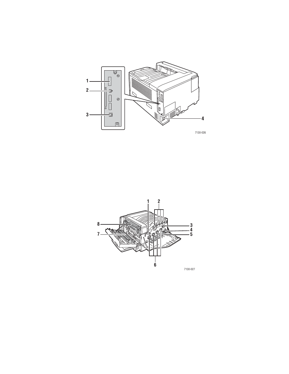 Rear view, Internal components, Rear view internal components | Dell 7130cdn Color Laser Printer User Manual | Page 9 / 144