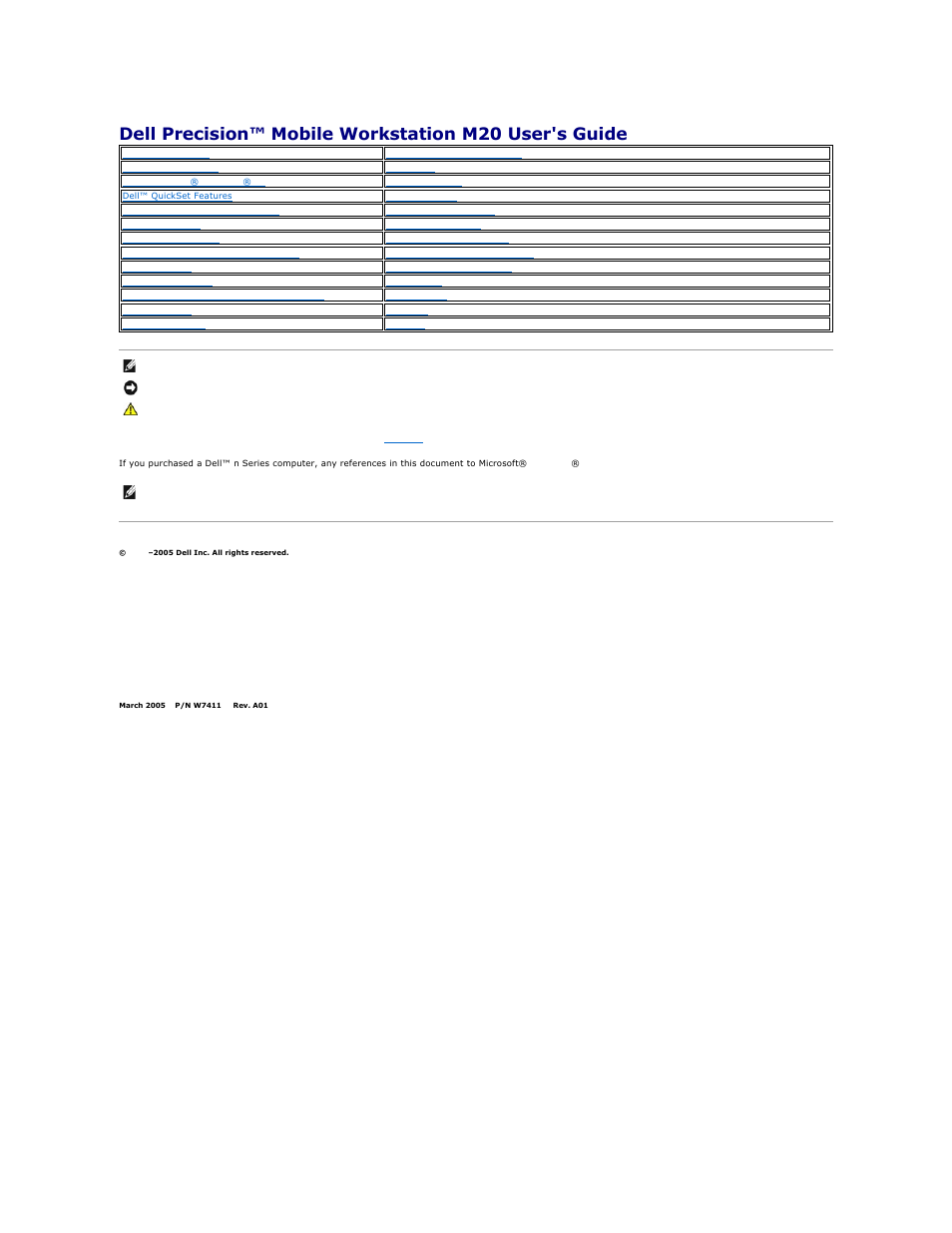 Dell Precision M20 User Manual | 115 pages
