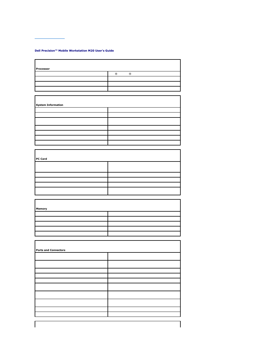 Specifications | Dell Precision M20 User Manual | Page 103 / 115