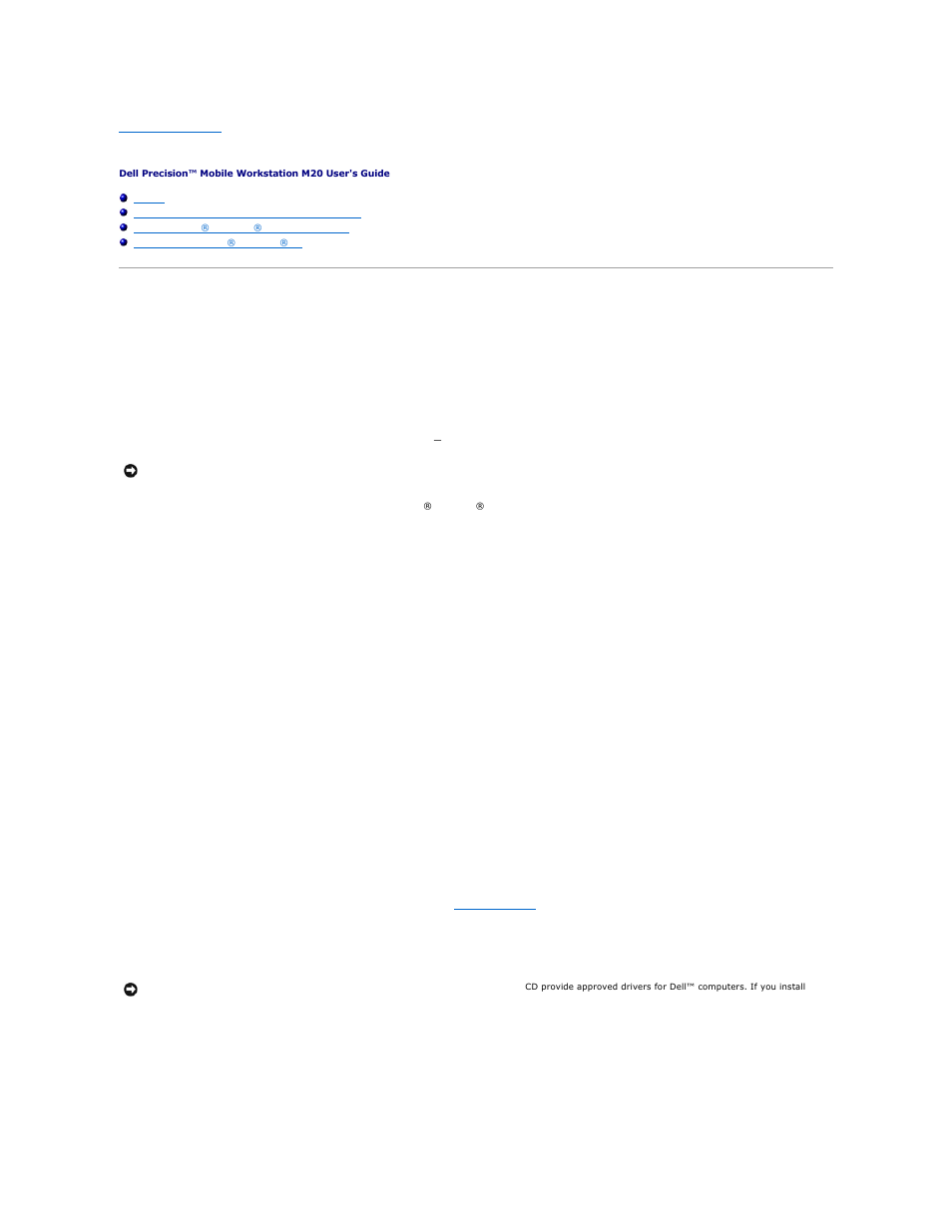 Reinstalling software, Drivers, What is a driver | Identifying drivers, Reinstalling drivers and utilities | Dell Precision M20 User Manual | Page 30 / 115