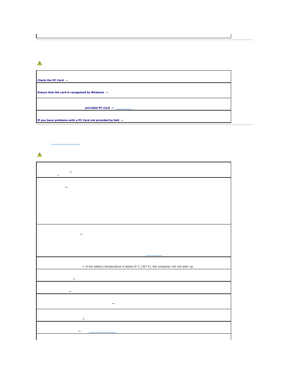 Pc card problems, Power problems | Dell Precision M20 User Manual | Page 97 / 115