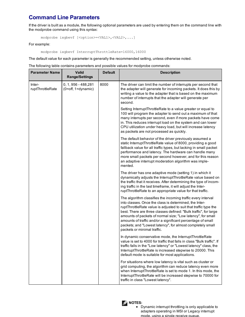 Command line parameters | Dell Intel PRO Family of Adapters User Manual | Page 107 / 153