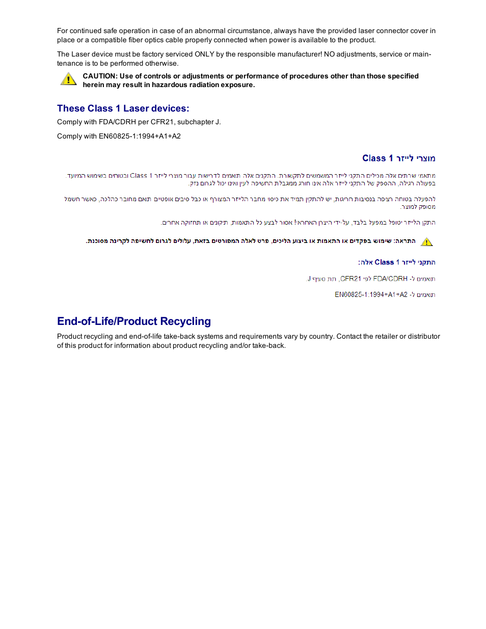 End-of-life/product recycling | Dell Intel PRO Family of Adapters User Manual | Page 140 / 153