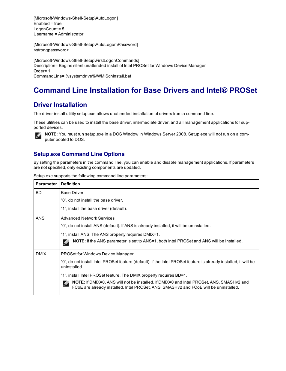 Driver installation | Dell Intel PRO Family of Adapters User Manual | Page 18 / 153