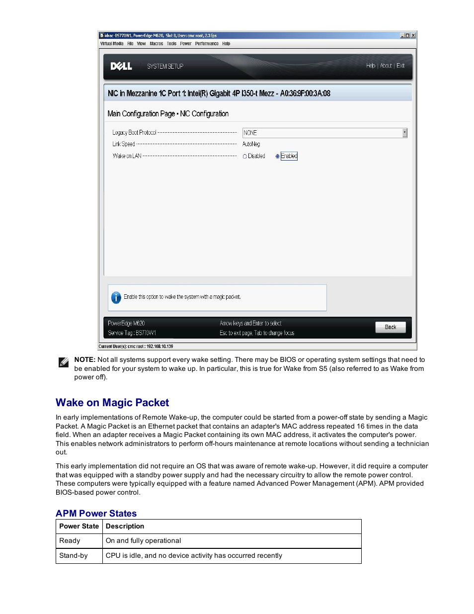 Wake on magic packet | Dell Intel PRO Family of Adapters User Manual | Page 34 / 153