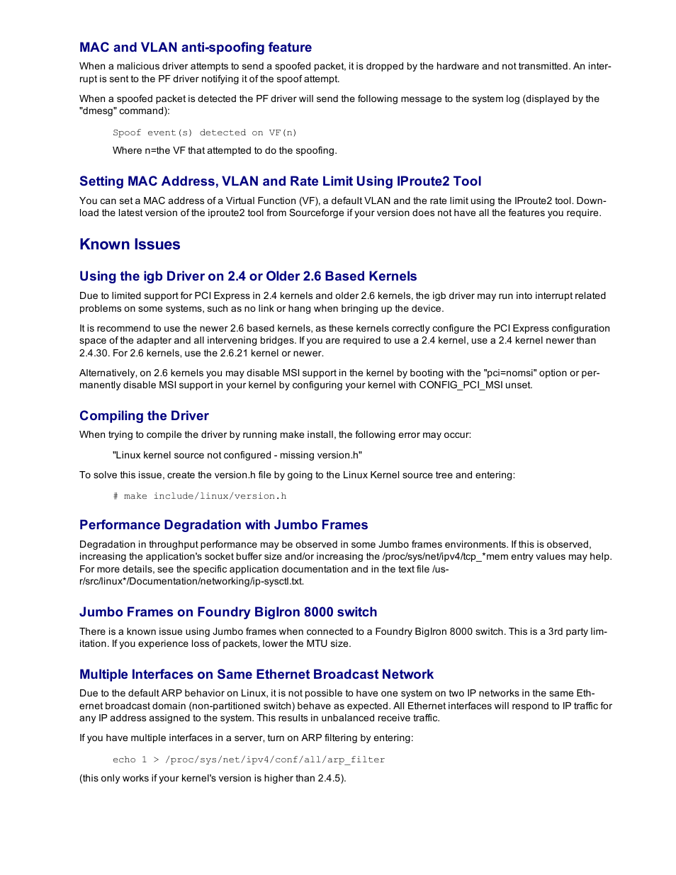 Known issues | Dell Intel PRO Family of Adapters User Manual | Page 81 / 153