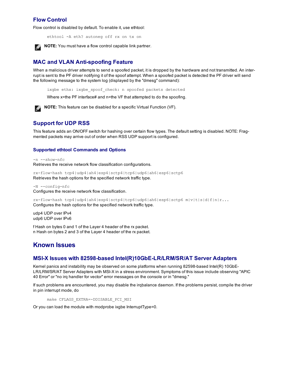 Known issues | Dell Intel PRO Family of Adapters User Manual | Page 99 / 153
