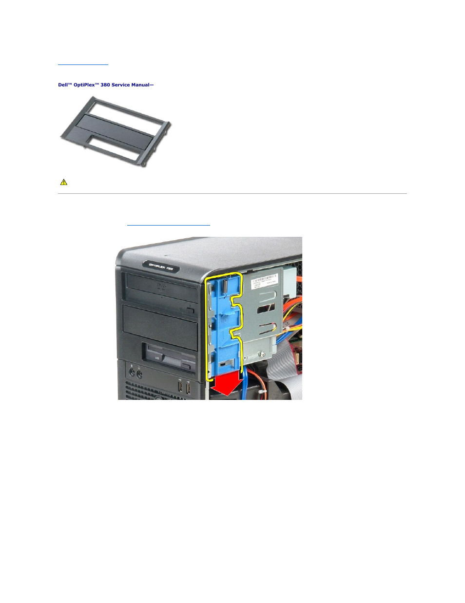 Drive bezel, Removing the drive bezel | Dell OptiPlex 380 (Late 2009) User Manual | Page 14 / 54