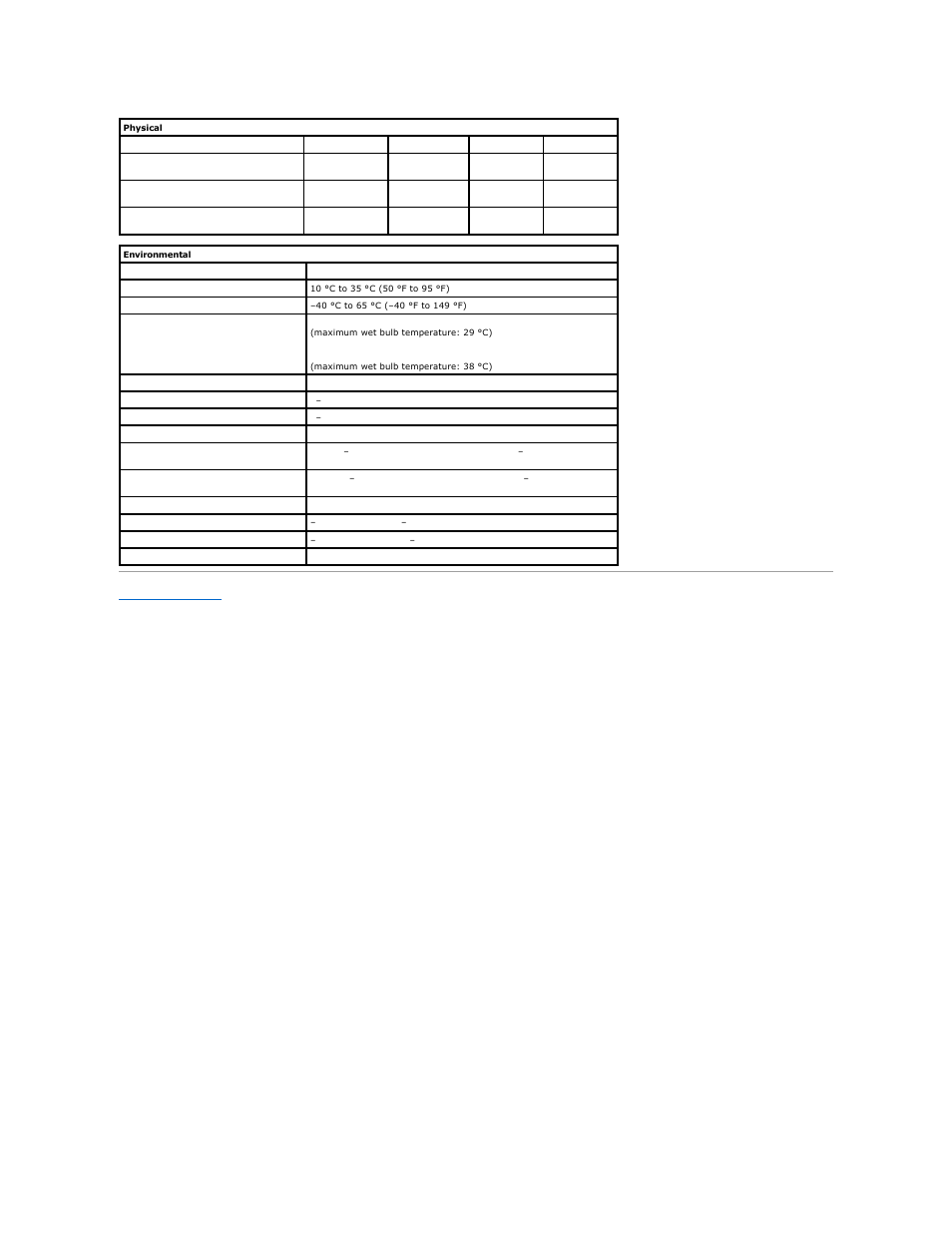 Physical, Environmental | Dell OptiPlex 380 (Late 2009) User Manual | Page 39 / 54