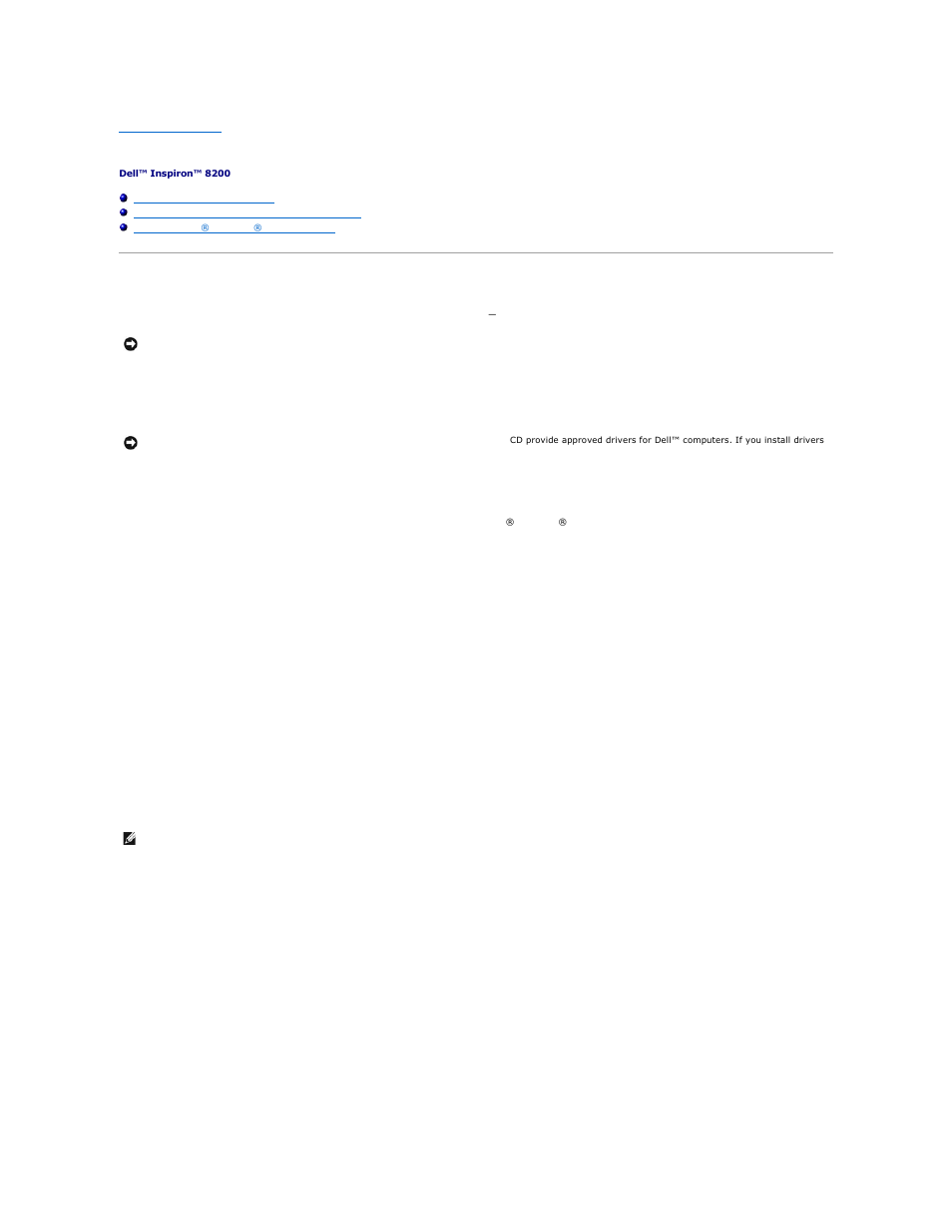 Reinstalling drivers and utilities, Manually reinstalling drivers for windows xp, Using windows xp device driver rollback | Dell Inspiron 8200 User Manual | Page 18 / 80