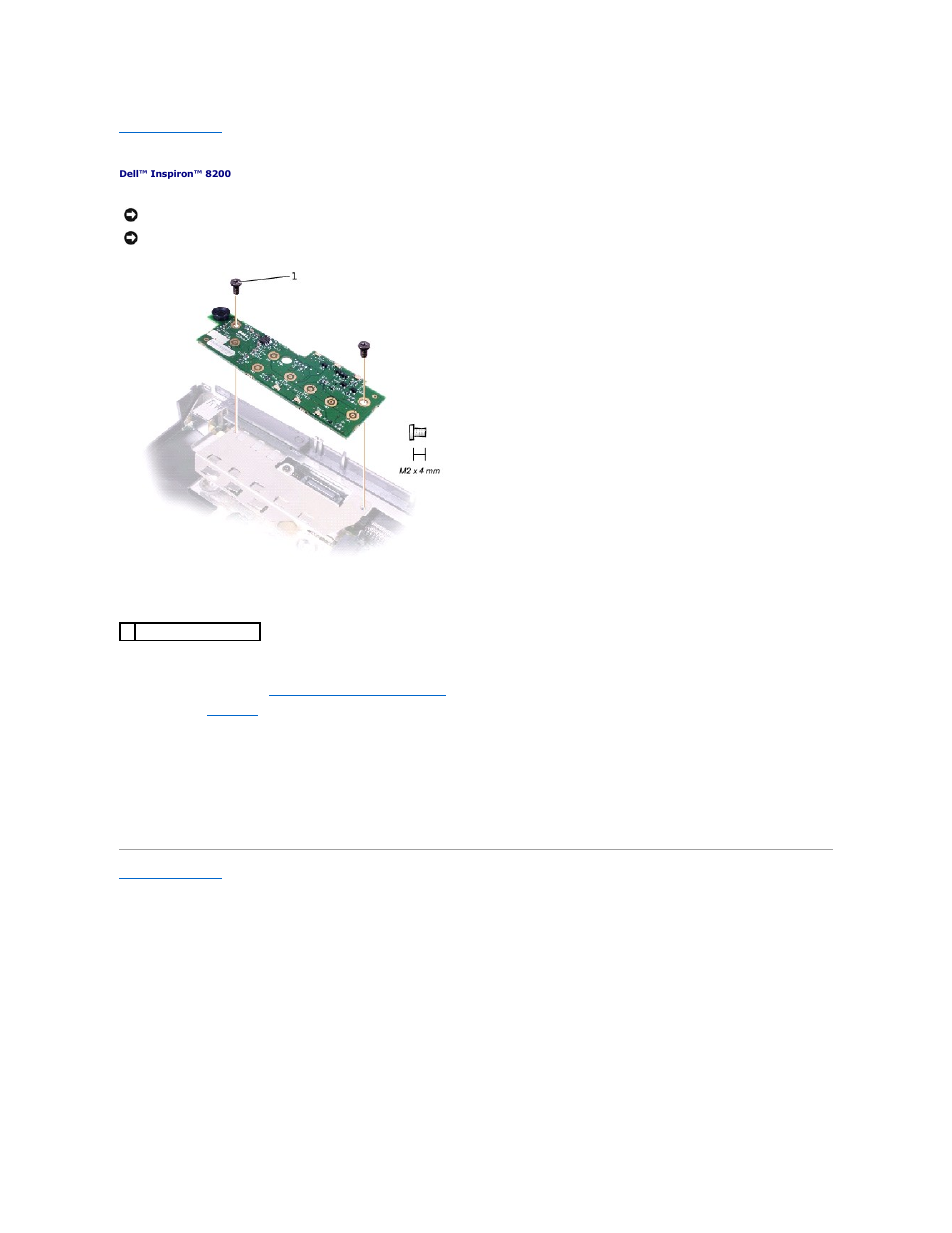 Led board, Removing the led board, Replacing the led board | Dell Inspiron 8200 User Manual | Page 28 / 80