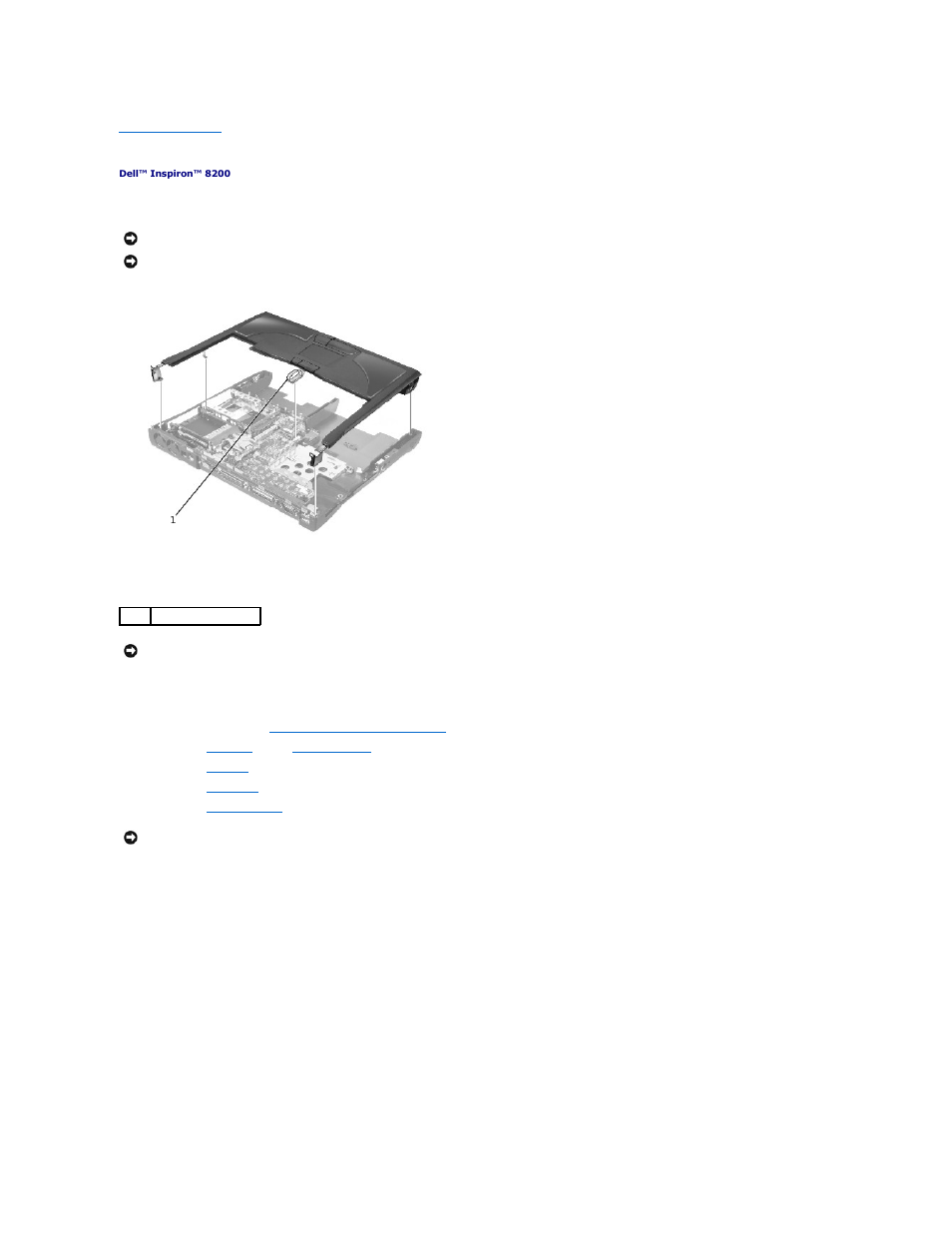 Palm rest, Removing the palm rest | Dell Inspiron 8200 User Manual | Page 29 / 80