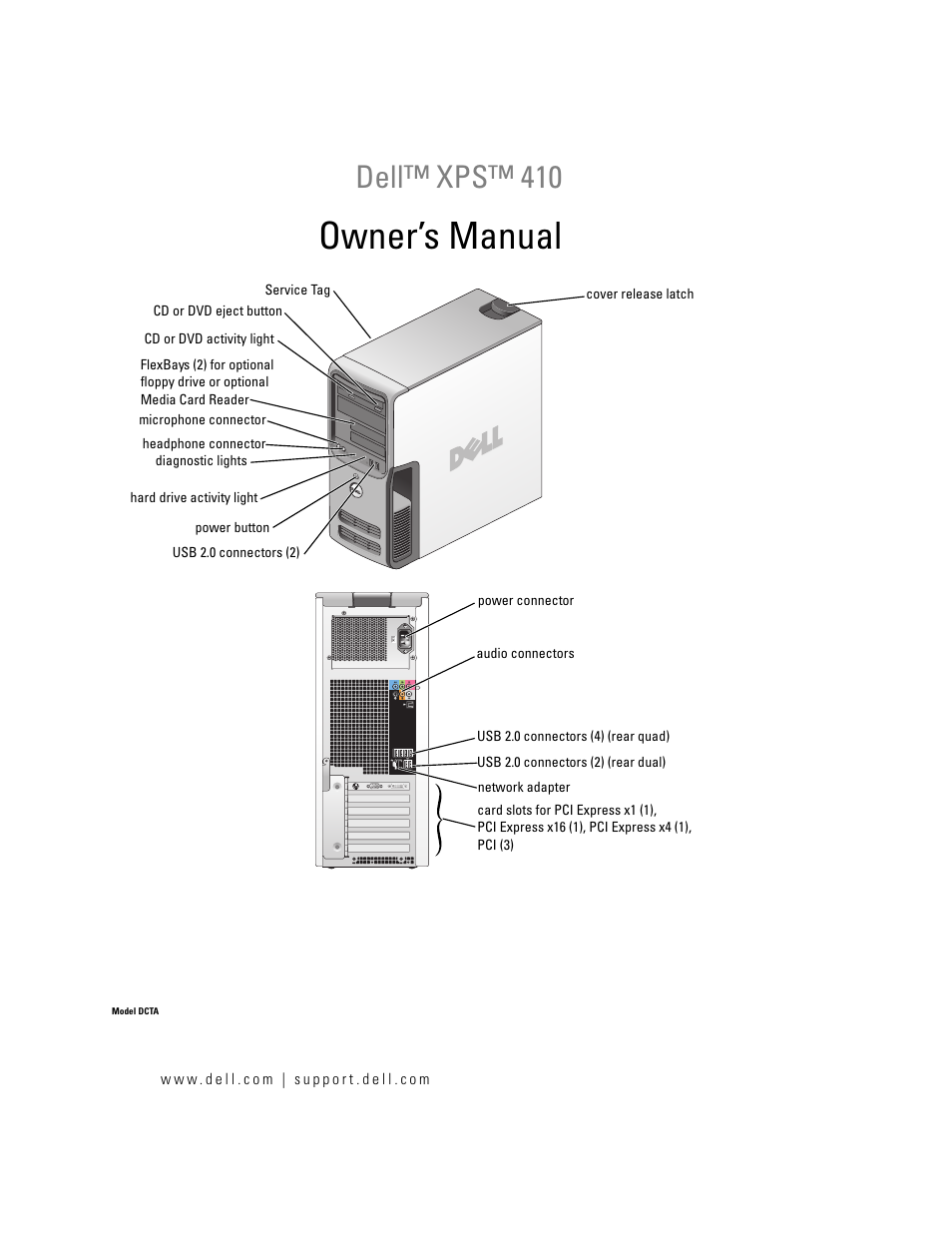 Dell XPS 410 (Mid 2007) User Manual | 172 pages