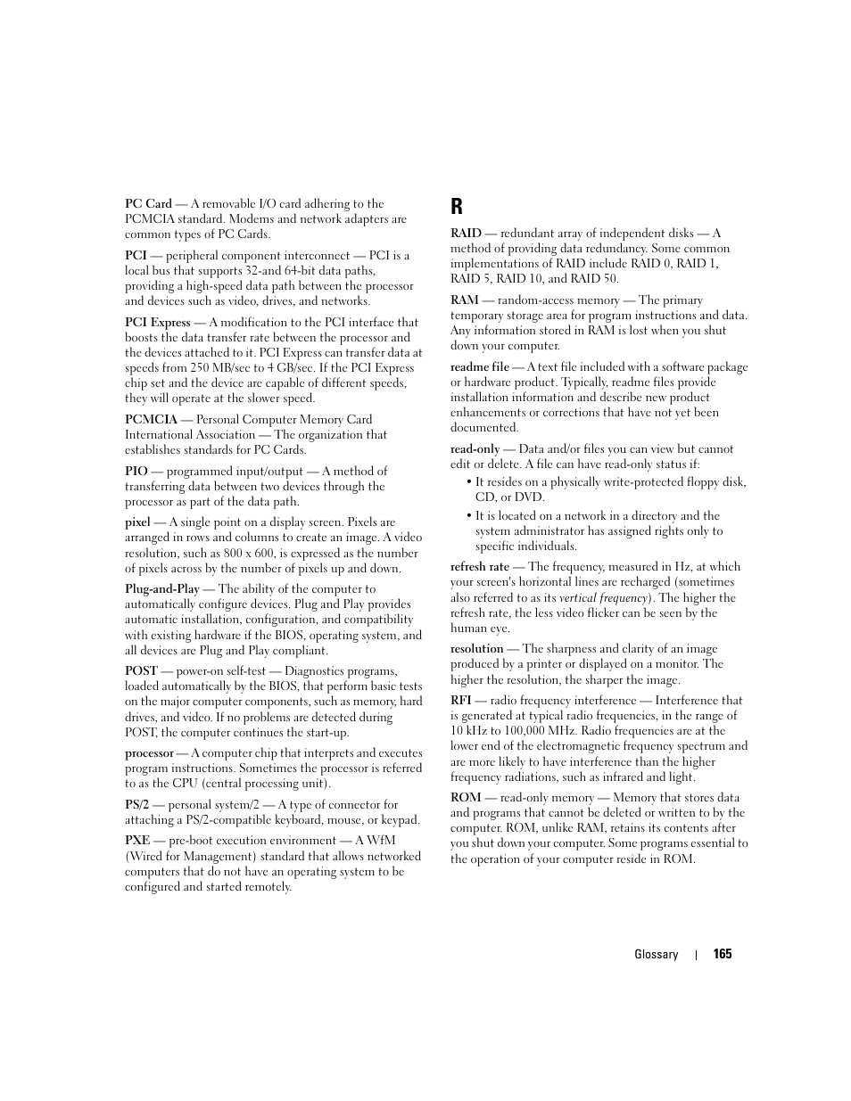 Dell XPS 410 (Mid 2007) User Manual | Page 165 / 172