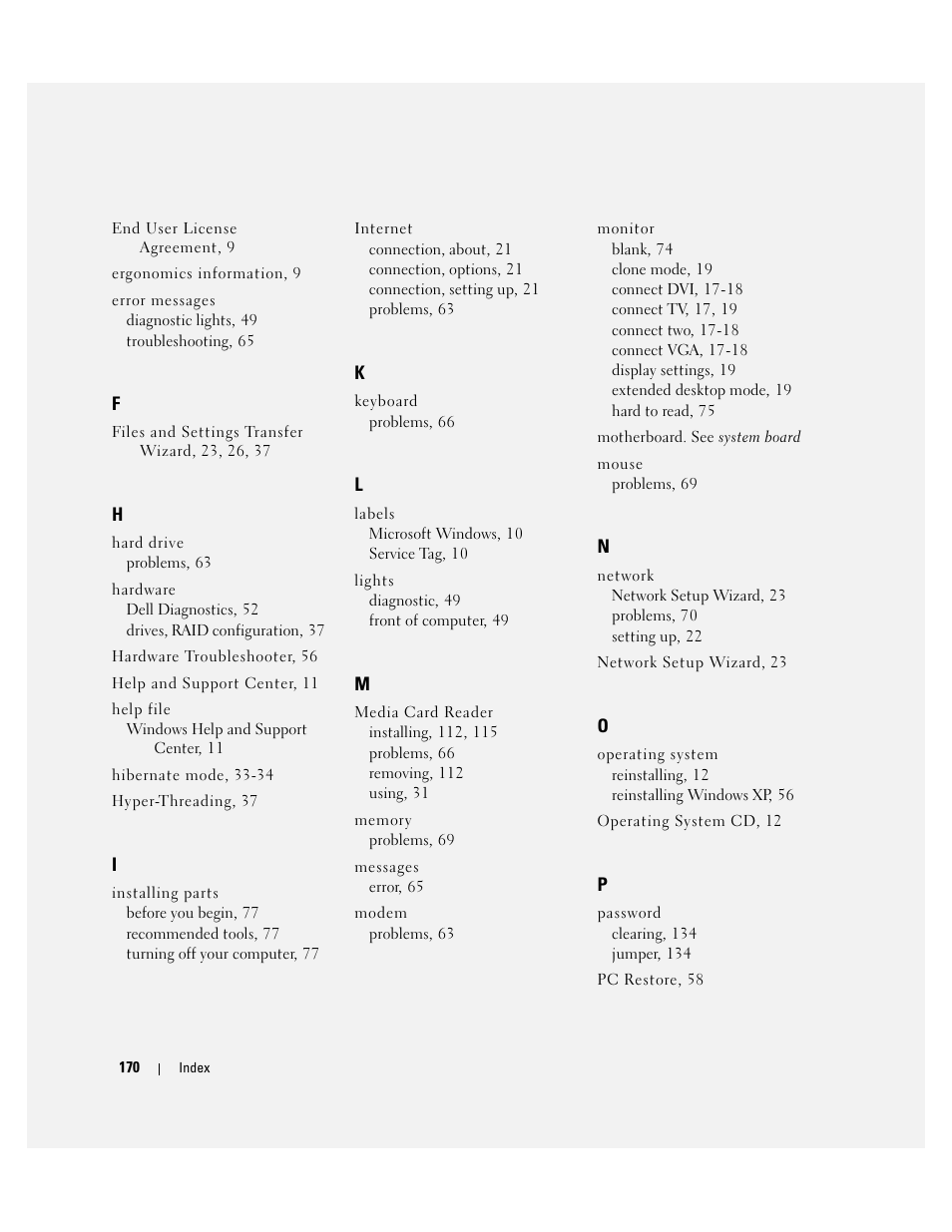 Dell XPS 410 (Mid 2007) User Manual | Page 170 / 172