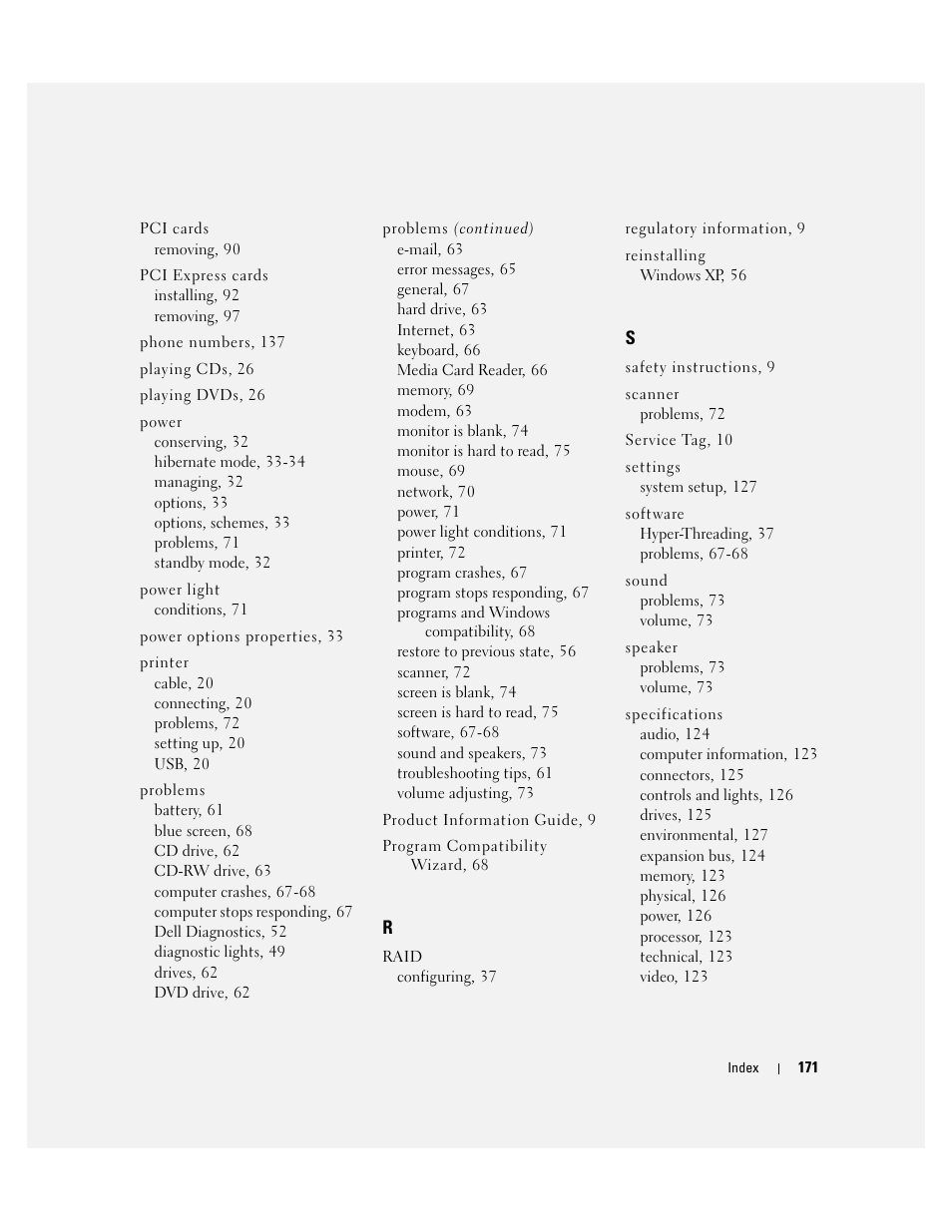 Dell XPS 410 (Mid 2007) User Manual | Page 171 / 172