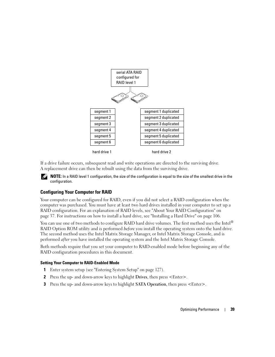 Configuring your computer for raid | Dell XPS 410 (Mid 2007) User Manual | Page 39 / 172