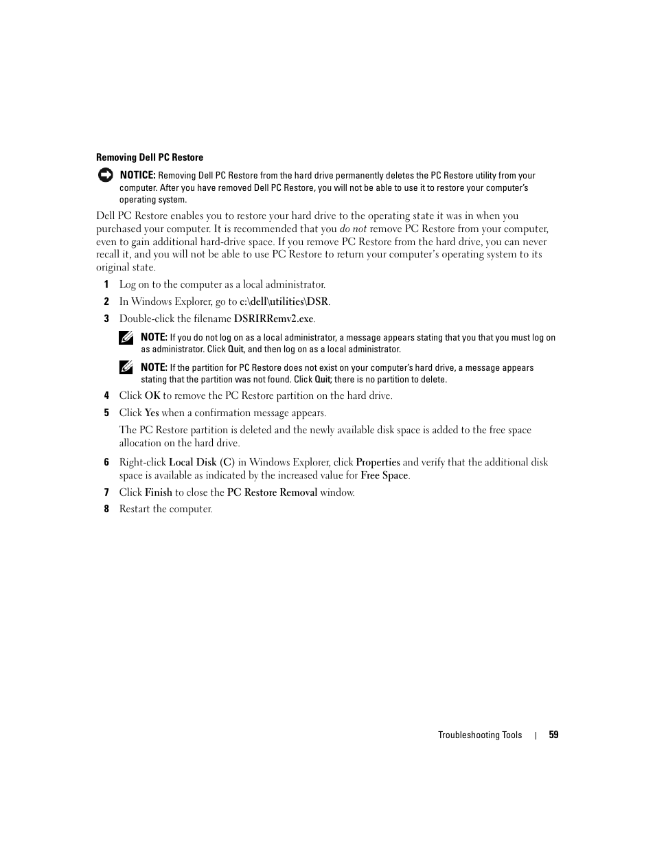 Dell XPS 410 (Mid 2007) User Manual | Page 59 / 172