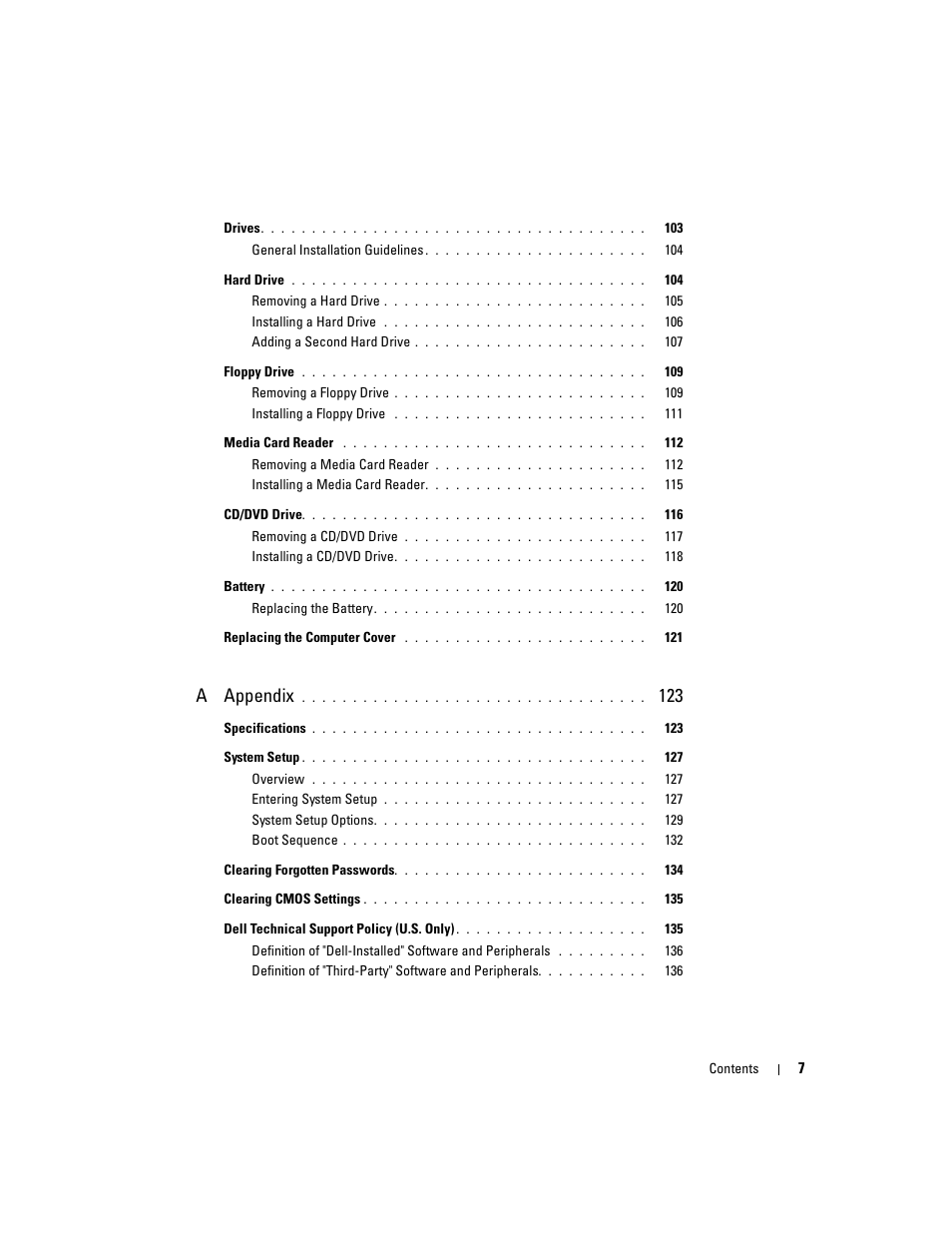 A appendix | Dell XPS 410 (Mid 2007) User Manual | Page 7 / 172