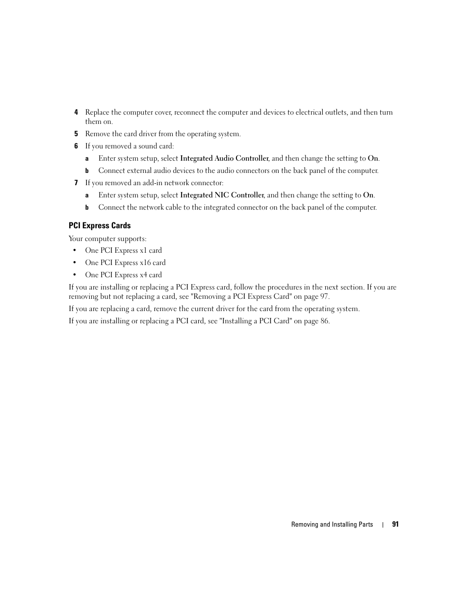 Pci express cards | Dell XPS 410 (Mid 2007) User Manual | Page 91 / 172