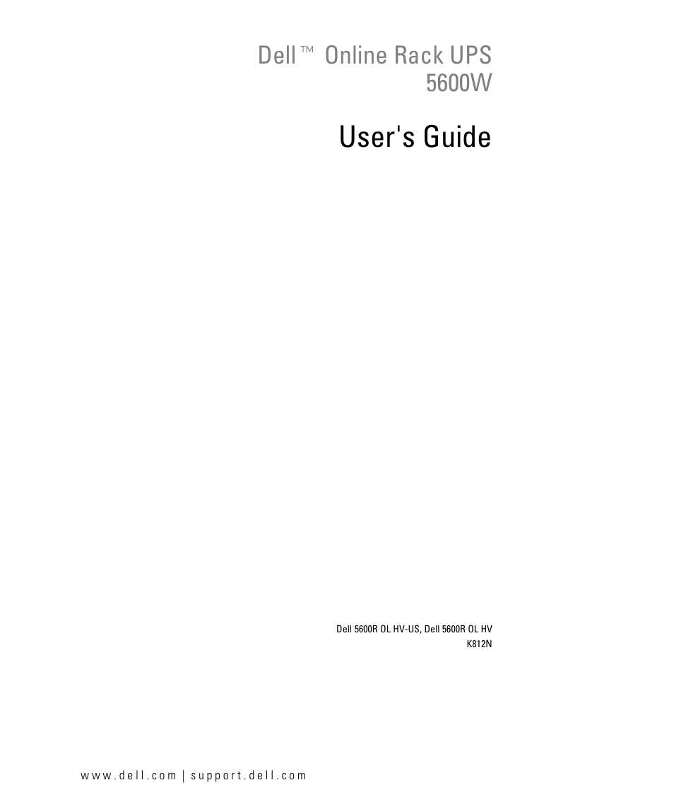 Dell UPS 5600R User Manual | 71 pages