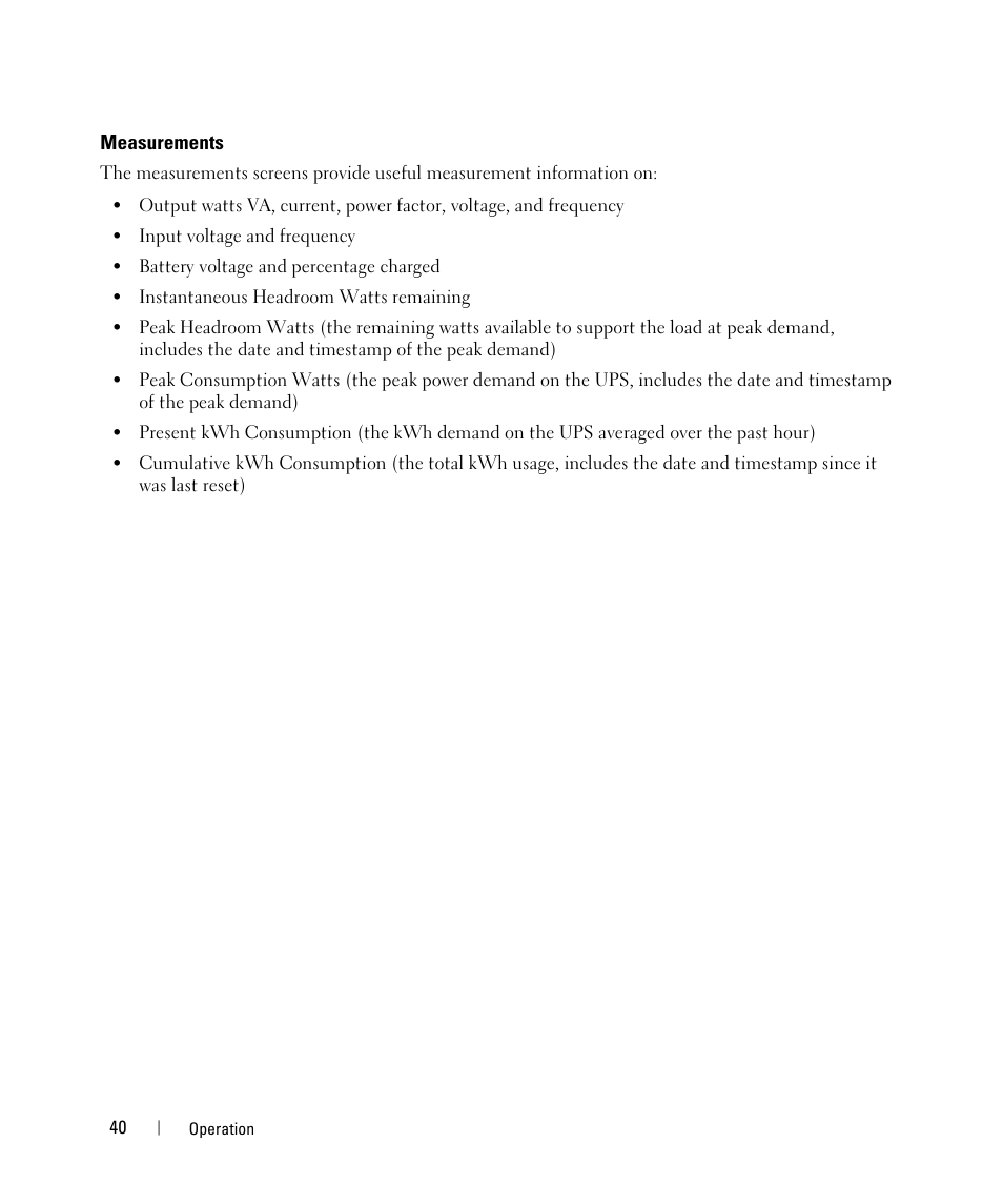 Measurements | Dell UPS 5600R User Manual | Page 40 / 71