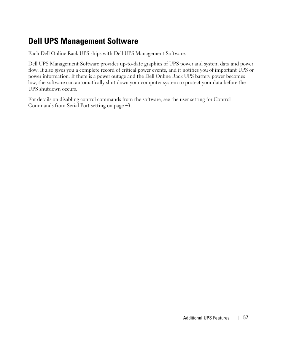 Dell ups management software | Dell UPS 5600R User Manual | Page 57 / 71