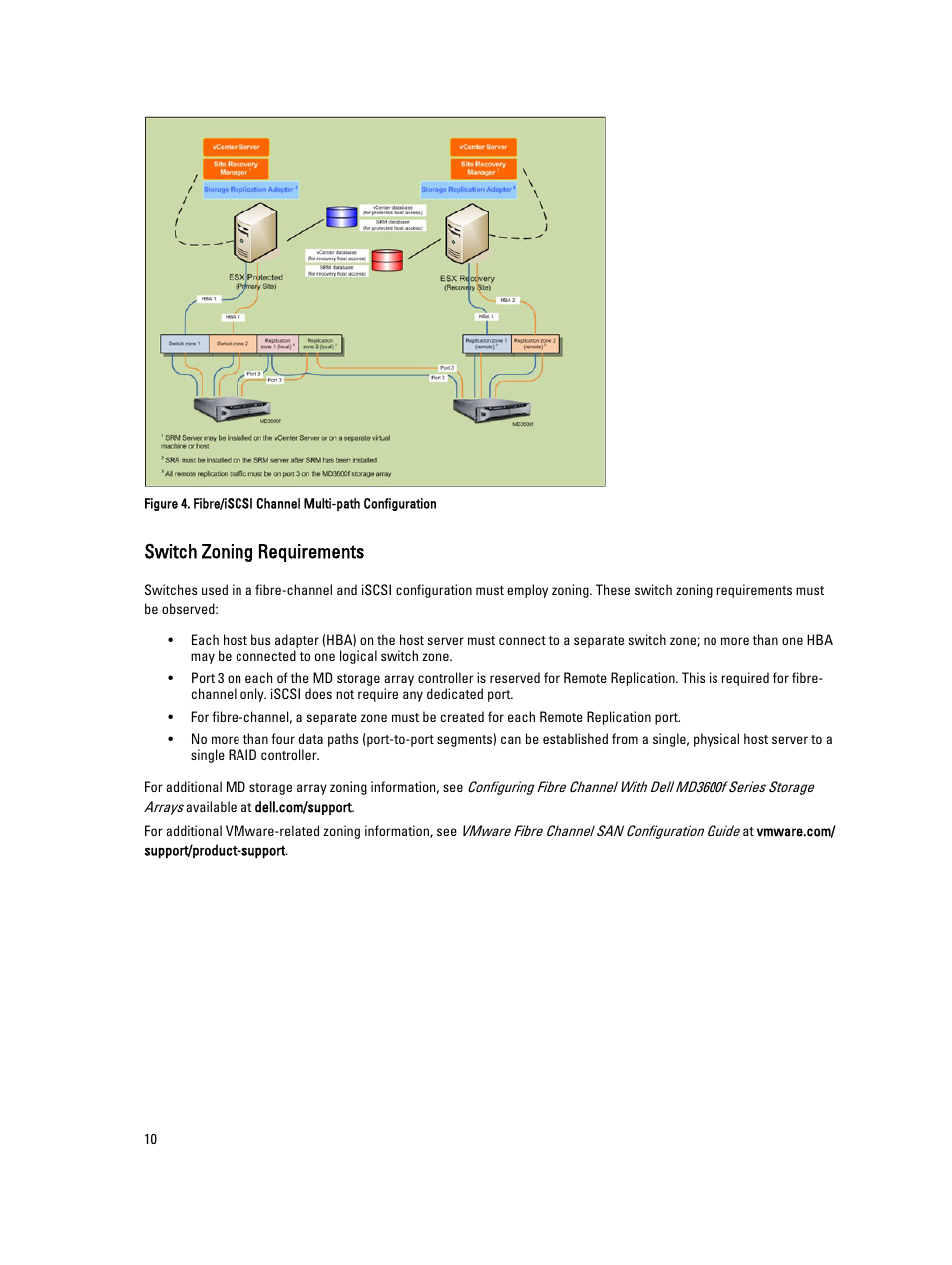 Switch zoning requirements | Dell PowerVault MD3260i User Manual | Page 10 / 34